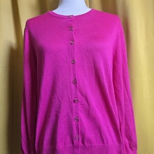 Vibrant Fuchsia Button-Up Cardigan